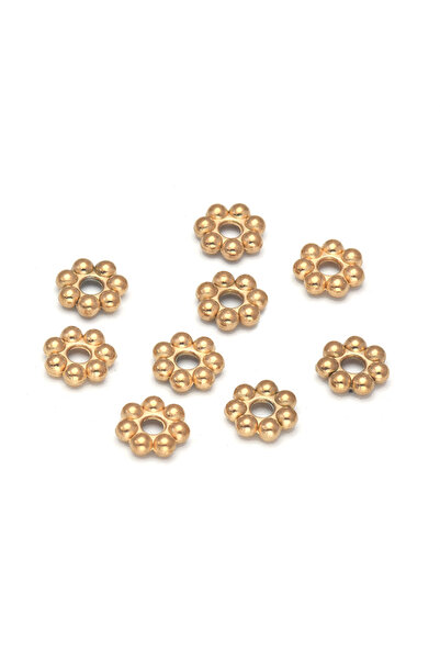 Choice 4mm 30pcs vacuum plated Stainless Steel Daisy Spacer Beads Mini Snowfl...