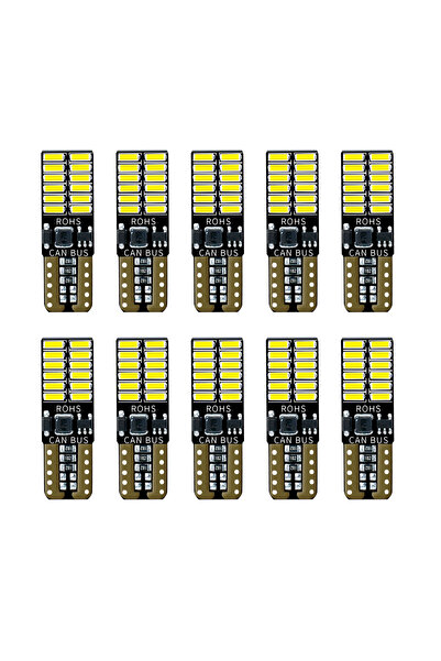 Choice 10 قطع من مصابيح LED فائقة السطوع T10 4014 ذات 24 شريحة W5W 168 لإشارا...