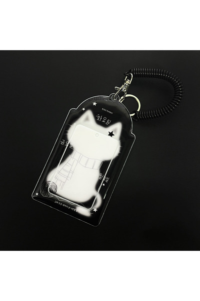 choice2 Back Cat and Rope Cute Black And White Kitty Card Holder Kpop Cute Ca...