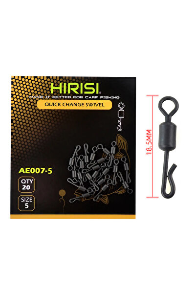 HIRISI AE007-5 Carp Fishing Swivels Quick Change Matt Black for Carp Fishing ...