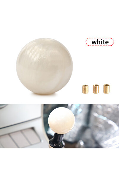 Choice1 White NEW Racing Marble Style Round Ball Gear Shift Knob With 3 Adapt...