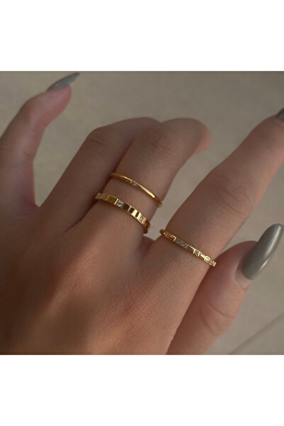 Choice 8 ZF8114-1 3 Pieces/set of Fashionable Sparkling Inlaid Zircon Rings, ...