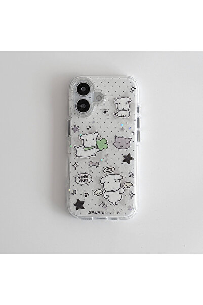 Choice16 iPhone 14 1 Kawaii Puppy Polka Dots Glitter Phone Case For iPhone 17...