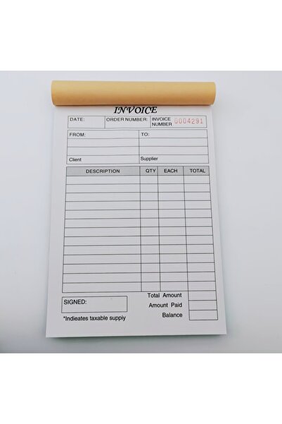 Choice 1pc 1pc (30 Sets) Handheld 3-Part Carbonless Invoice Book with Yellow ...