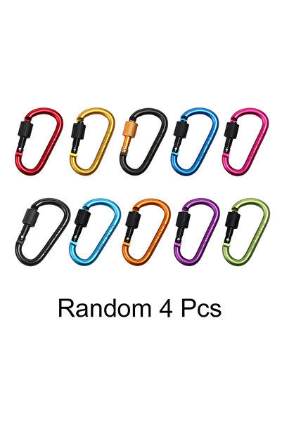 Choice 4Pcs Random 4Pcs Carabiner Clips with Screw Gate Carabiners Hiking Cli...