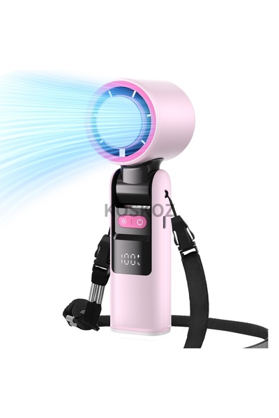 Choice1 Pink Portable Handheld Turbo Fan - 5 Gear High Speed 4000mAh Recharge...