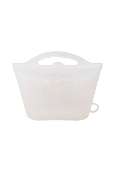 Choice5 WHITE 1000ml Reusable Silicone Fresh-Keeping Bag with Scale, Sealed B...