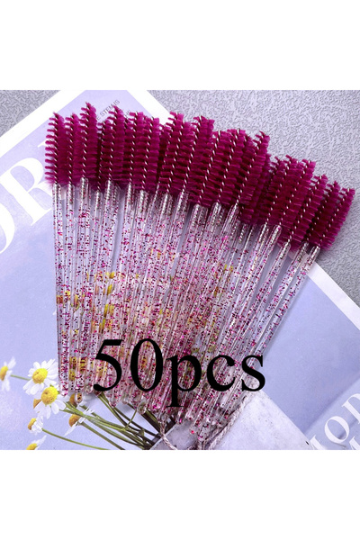 Choice1 50pcs Crystal Rose 50pcs Mascara Wands Eyebrow Applicator Spoolers Ey...