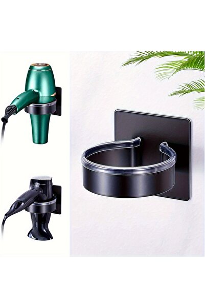 Choice black Bathroom Hair Straightener Storage Hair Dryer Holder Wall Mounte...
