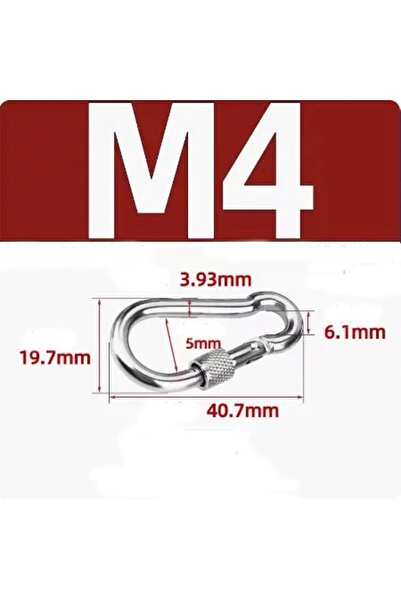 choice2 M4-02-1.57IN 304 Stainless Steel Carabiner Clip Spring Snap Heavy Dut...