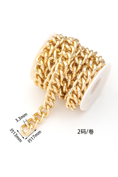 Choice5 17x13x3.3mm 2Yards 2-5Yards/Roll Aluminum Twisted Chains Gold Silver ...