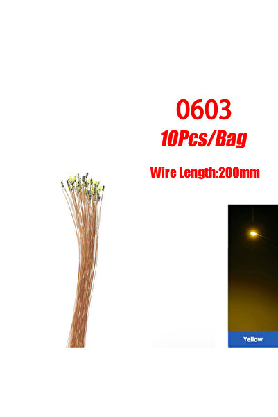 Choice16 0603 yellow 10pcs 0402 0603 SMD Lamp Wired Micro Led Pre-Soldered Mi...