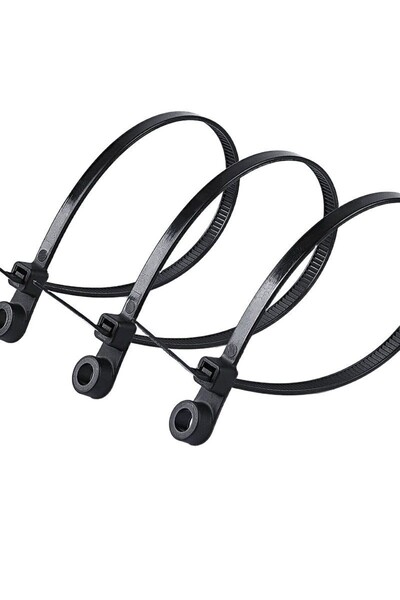 Choice6 4x150mm Black (With Hole) 100Pcs Screw Hole Cable Ties Nylon Self-Loc...