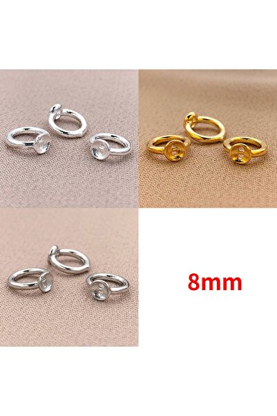 Choice7 platinum 8mm 10pcs 18K Gold Plated Brass End Cap For Jewelry Making E...