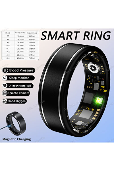 Choice14 12 Black New Blood Pressure Sleep Health Monitor Smart Ring Sport Re...