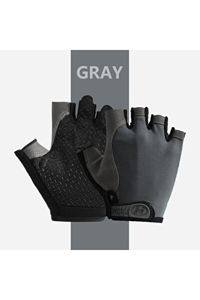 Choice S Gray Breathable Anti-Slip Half Finger Gloves for Fitness Cycling Sum...