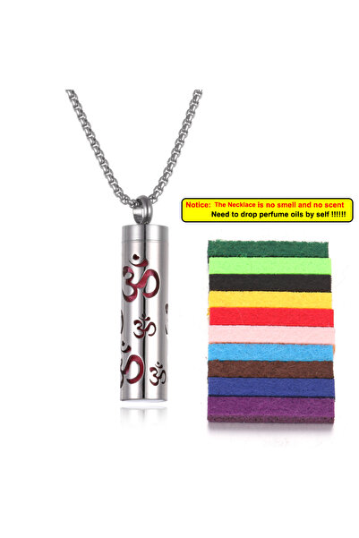 Choice XN046-2-Pads Long Strip Stainless Steel Aromatherapy Necklace Perfume ...