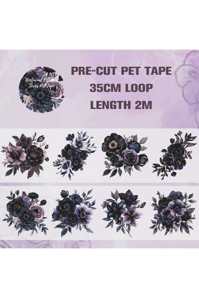 Choice F 50mm*2m Vintage Floral Tape Self-Adhesive Scrapbooking PET Material ...