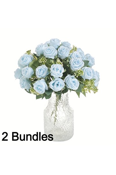 Choice1 1Pcs Blue 1/2Pcs Rose Artificial Flowers Bouquet 30CM Silk Fake Flowe...