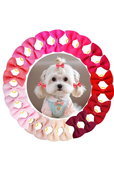 choice2 red 30PCS Colorful Dog Bows Bands Handmade Small Dog Bowknots Cute Lo...
