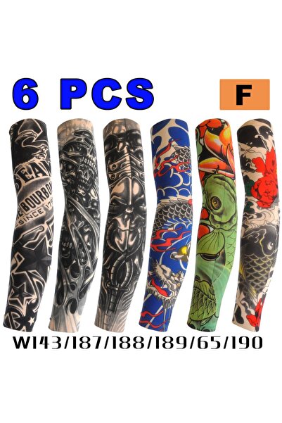 Choice4 F 6 Pcs Tattoo Sleeves Sun Protection Men Women Summer Seamless Arm C...