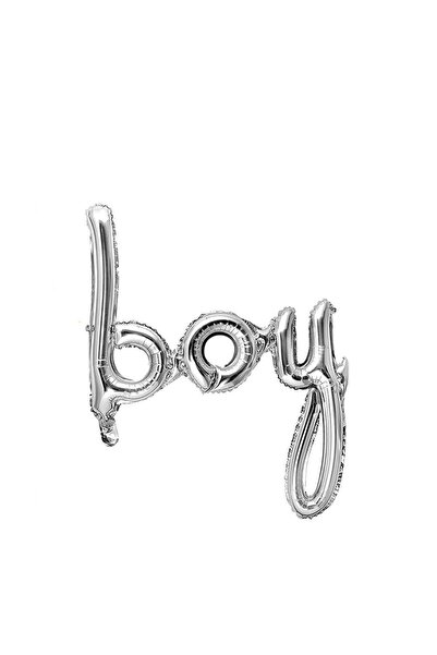 Patladı Gitti Boy Silver Foil Balloon - Baby Kids Party Celebration Set