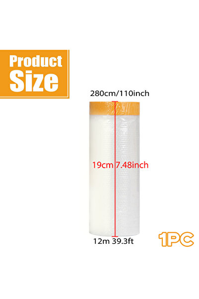 choice2 280cmx10m Protective Pre-Taped Masking Film, Plastic Sheeting for Car...