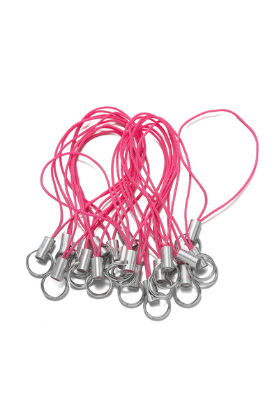 Choice4 20pcs Rose red 20/50Pcs Polyester Cord with Double Jump Ring Lanyard ...