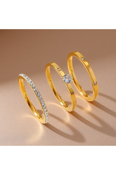 Choice 8 Gold 3pcs Set Yupsk 6pcs/3pcs Stainless Steel Stacked Rings for Wome...