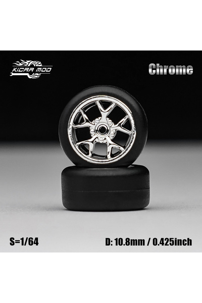 Choice3 MMW109 1/64 Model Car Electroplated Silver Wheels with Fixed Tires Co...