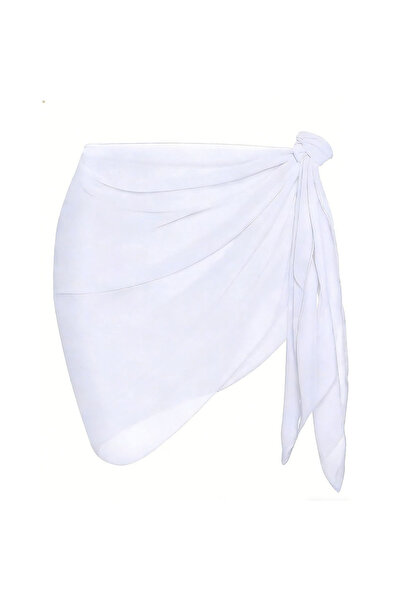 Choice1 50x140cm White Summer Women Short Solid Sarong Swimsuit Coverups Beac...