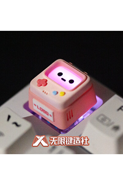Choice pink Original Retro Game Console Translucent Keycaps Arcade Mechanical...