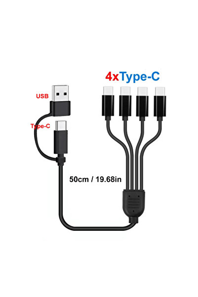 Choice A C to 4xtype-C 50cm 20cm Short USB to Type C Multiple Charging Cable ...