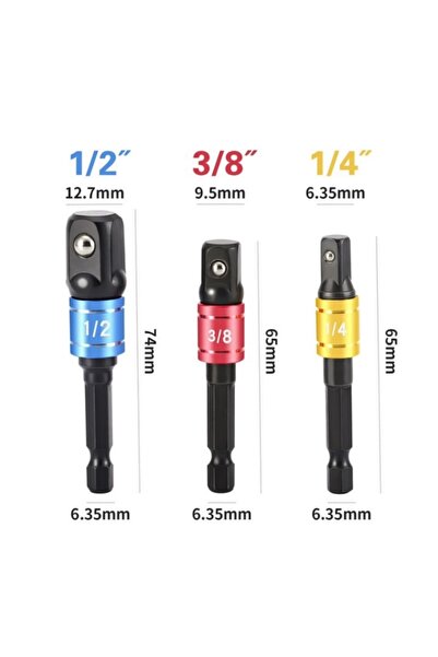 Choice Style B 3PCS Impact Driver Socket Extension Adapter Extended Converter...