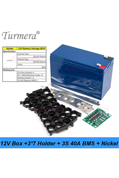 Choice3 Blue BMS Nickel Turmera 12V 7Ah to 20Ah Battery Storage Box 3X7 18650...