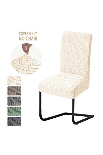 Choice14 1pcs A1 Beige Cover 1/4/6pcs Jacquard Dining Room Chair Covers Stret...