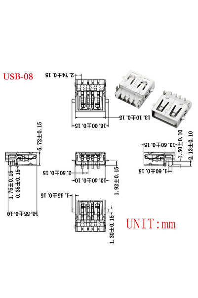 Choice12 10PCS USB-08 10Pcs USB Type A Standard Port Female Solder Jacks Conn...