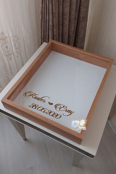 Verda Çerçeve 40x50 Cm Bambu Ledli Derin Anı Çerçevesi-gül Kutusu-dekoratif H...