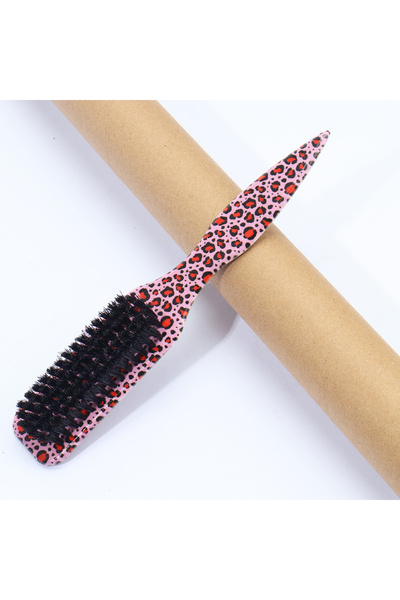 Choice Pink leopard Slick Back Hair Brush for Sleek Ponytail Bun & Smoothing ...