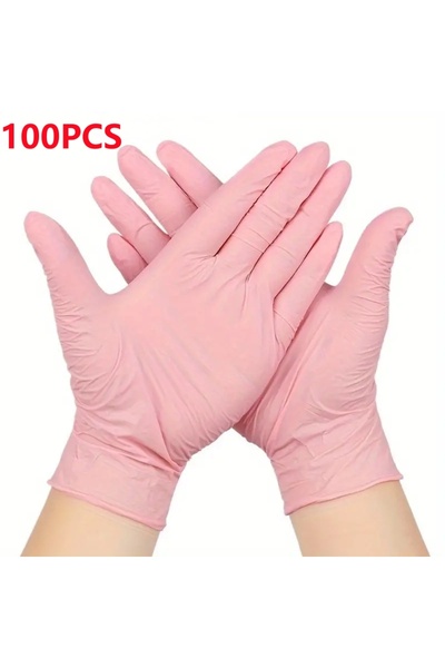 Choice XS Pink 100PCS Pink Disposable Gloves Latex & Powder Free Non-Sterile ...