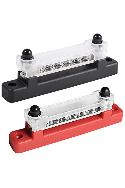 Choice Red and black 6 Way Car Terminal Block Negative Bus Bar 12V 150A Termi...