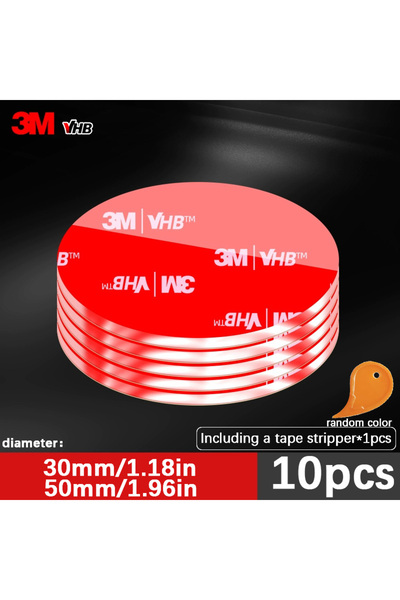 choice2 3M 30-30mm round-10 pcs 3M Double-sided Adhesive Tape - Transparent -...