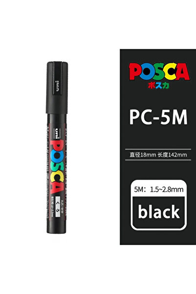 Choice3 PC-5M Black 1pcs Japan UNI POSCA Markers PC-1M/3M/5M Acrylic Graffiti...