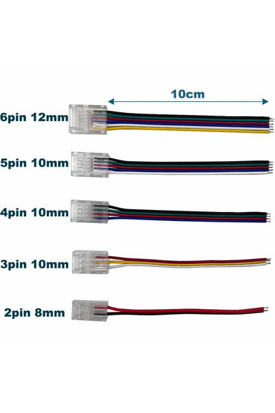 Choice6 3Pin-10mm 10PCS Single Head 10PCS LED Connectors 2/3/4/5/6Pin LED Lin...