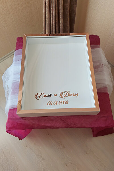Verda Çerçeve 40x50 cm belo-ružičasti okvir za uspomene sa dubokom ružom bez ...