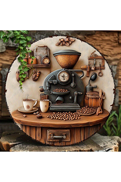 Choice 1 1pcs Wooden 2D Disc Vintage Coffee Theme Series Home Decoration Cafe...