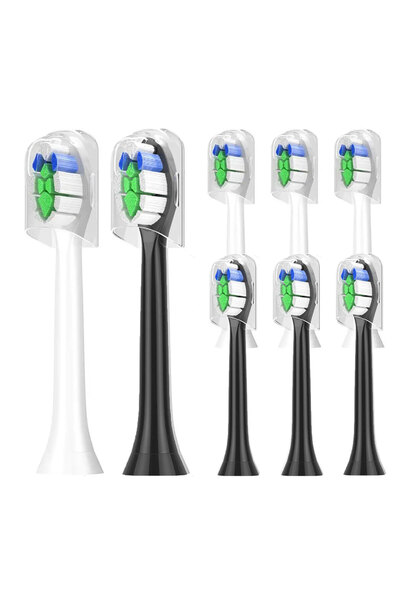 Choice7 4White 4Black 4/8/12/16 Pcs Replacement Toothbrush Heads Compatible w...