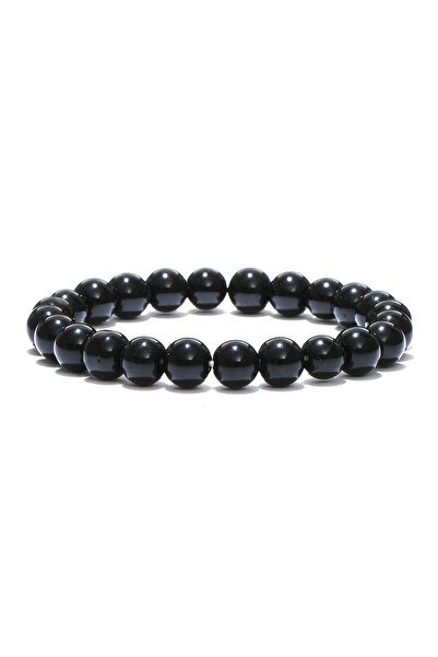 choice2 8mm 4/6/8/10/12mm Natural Black Obsidian Beaded Bracelet Men Round St...