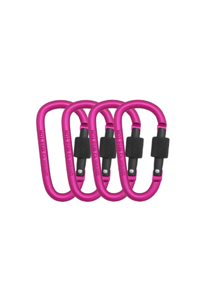 Choice3 4Pcs Rose Red 4Pcs Carabiner Clips with Screw Gate Carabiners Hiking ...