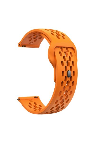 Choice21 For 22mm Width Orange Silicone Sports Strap For Active/Active 2 Brac...
